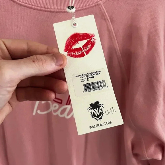 NWT Wildfox Chateau Beau Sommers Sweatshirt Size Small Color Pink - Picture 5 of 6